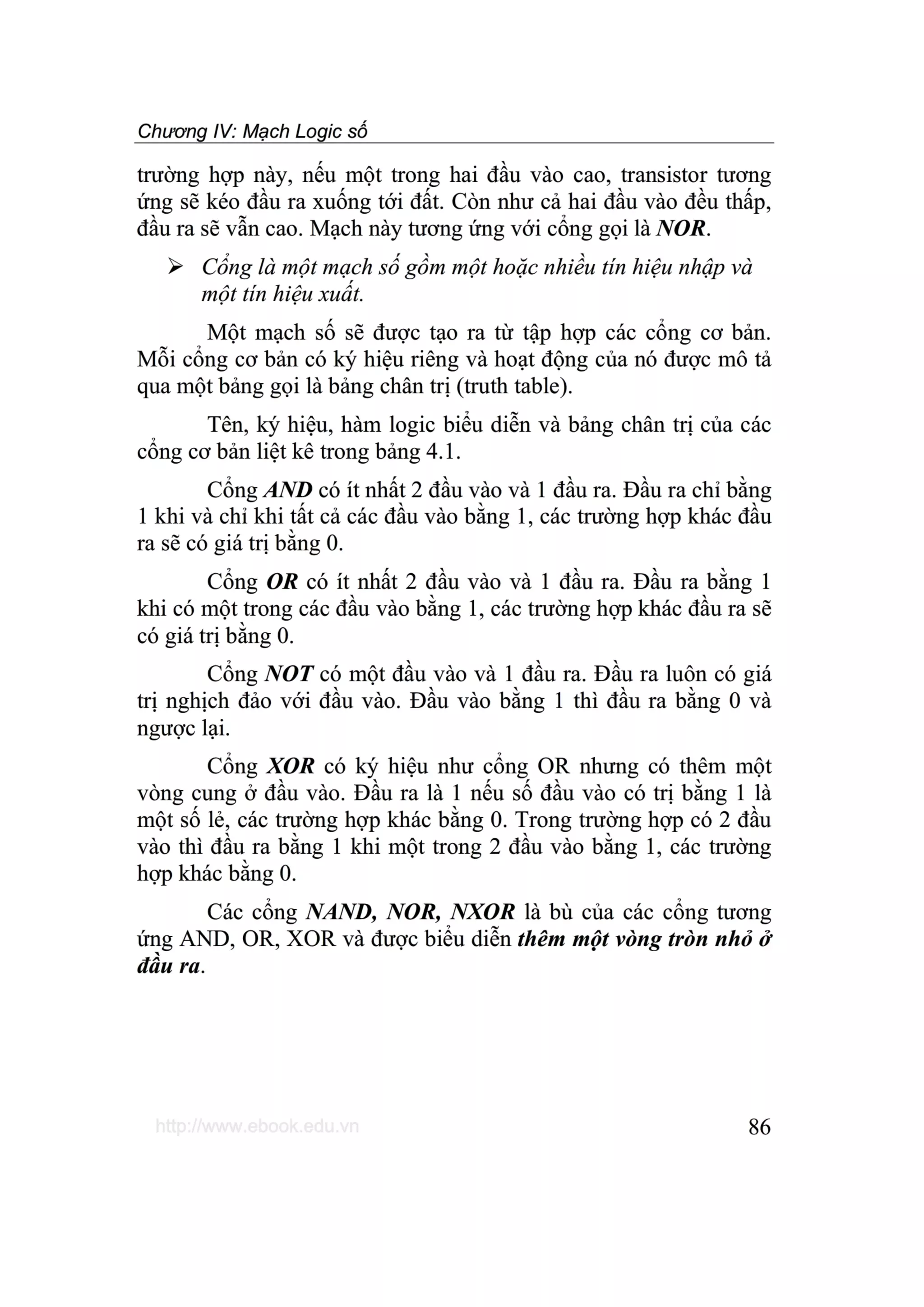 Giáo trình kiến trúc máy tính i   chương 4  mạch logic số - tài liệu, ebook