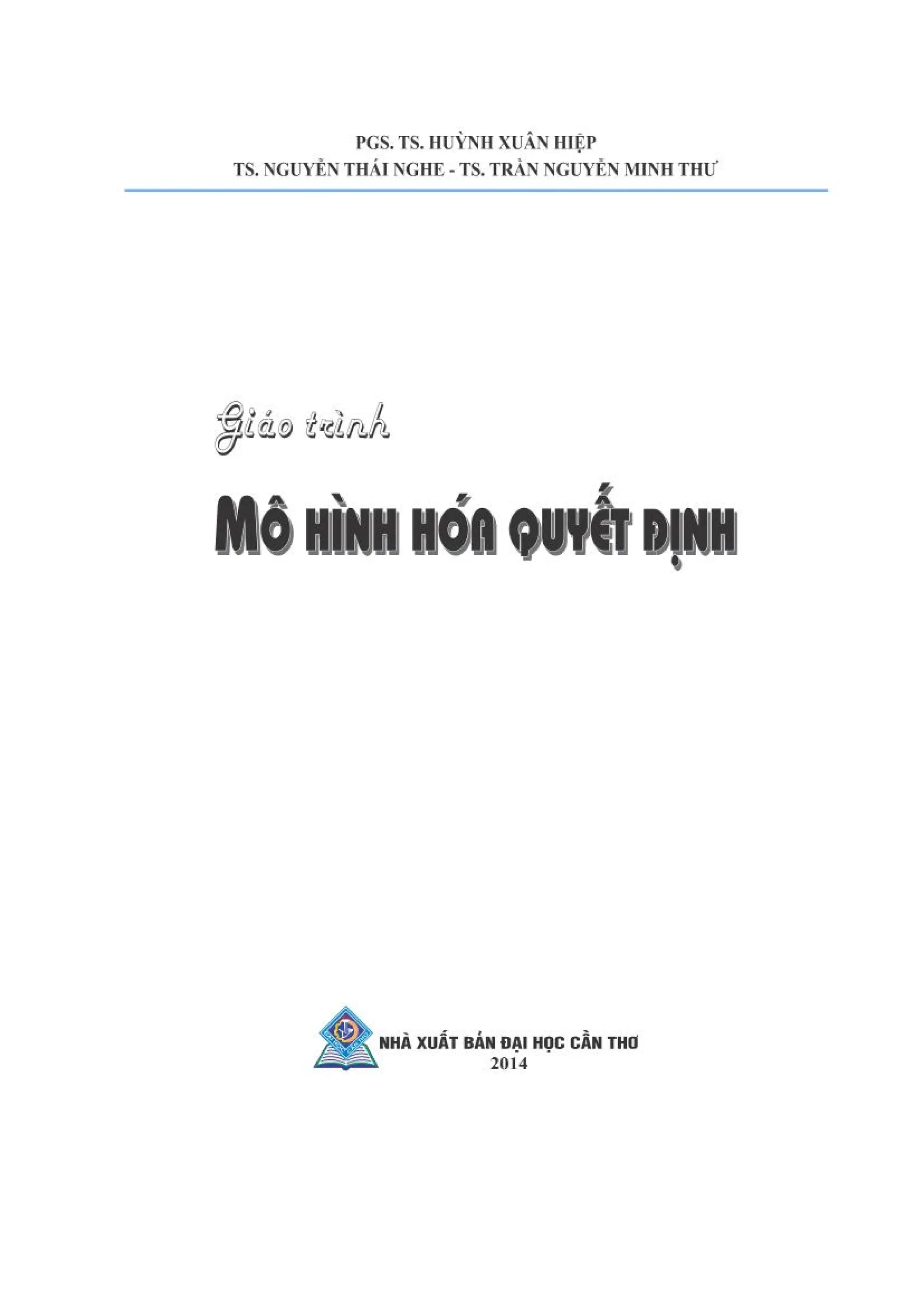 Giáo trình mô hình hóa quyết định - Trường ĐH Cần Thơ.pdf
