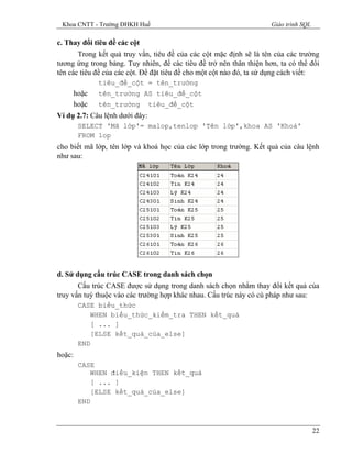 Giáo trình sql | PDF