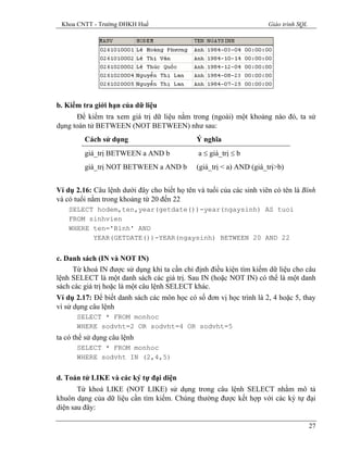 Giáo trình sql | PDF