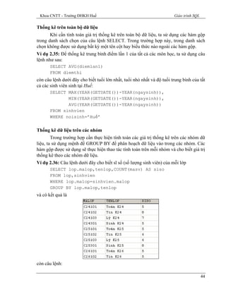 Giáo trình sql | PDF