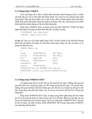 Giáo trình sql | PDF