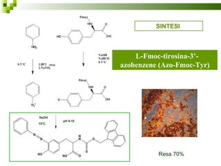 L-Fmoc-tirosina-3’-azobenzene (Azo-Fmoc-Tyr) SINTESI  pH 9-10 NaOH 15°C   (acq) Resa 70% 