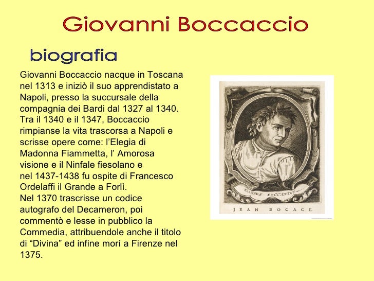 Giovanni Boccaccio Giovanni Boccaccio