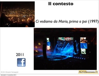 2011 
Il contesto 
Ci vediamo da Mario, prima o poi (1997) 
© 2014 Giovanni Campagnoli 
mercoledì 12 novembre 2014 
 