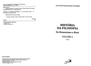 Giovanni Reale e Dario Antiseri - História da Filosofia - vol. II - Do Humanismo a Kant -