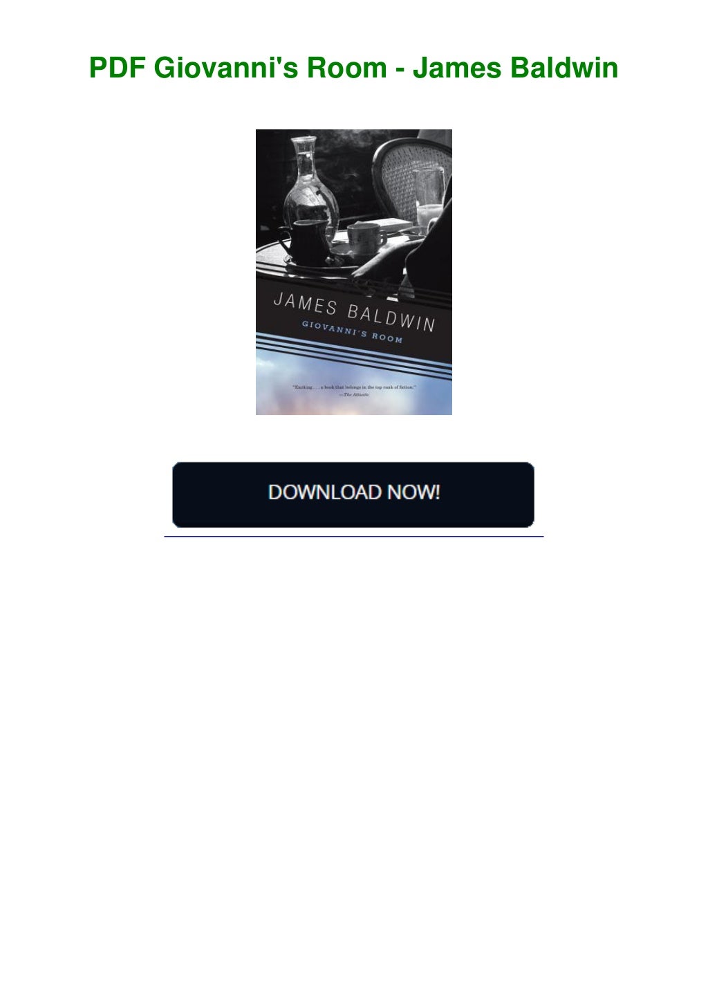 !PDF Giovanni's Room - James Baldwin