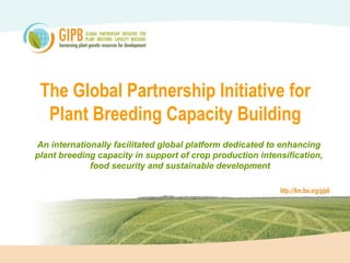 The Global Partnership Initiative for
  Plant Breeding Capacity Building
An internationally facilitated global platform dedicated to enhancing
plant breeding capacity in support of crop production intensification,
             food security and sustainable development
 