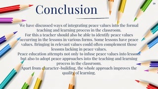 Integration of peace in different subjects | PDF