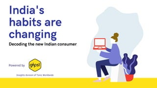 India's
habits are
changing
Powered by
Decoding the new Indian consumer
Insights division of Tonic Worldwide
 