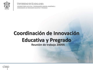 Coordinación de Innovación Educativa y Pregrado Reunión de trabajo 2009A 