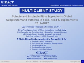 Giract Giract's Fibre Ingredients Study Description | PDF