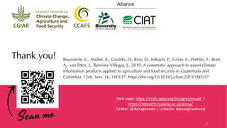 Agroclimatic information products and networks in Latin America: a systematic and user-centered approach for their assessment