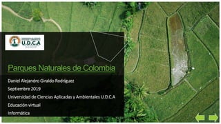 Parques Naturales de Colombia
Daniel Alejandro Giraldo Rodríguez
Septiembre 2019
Universidad de Ciencias Aplicadas y Ambientales U.D.C.A
Educación virtual
Informática
 