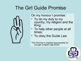 Sign Guide Promise Girl Guide Basic Leader Trainin | PPT