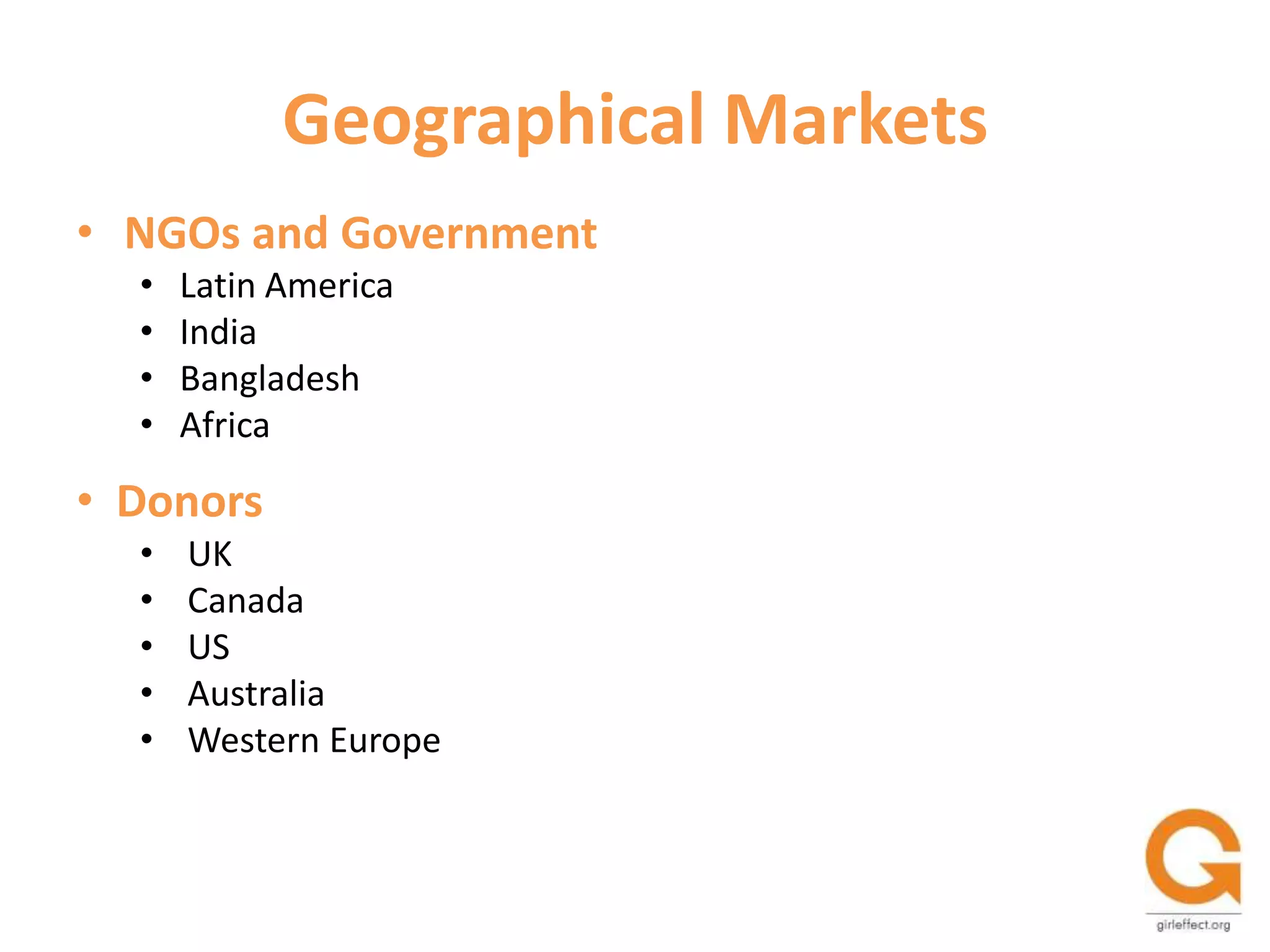 General publicServices OfferedCountingWorking to officially recognized identification for adolescent girlsCollecting data on adolescent girls and disaggregate it by age and gender to asses whether programs are reaching adolescent girls 