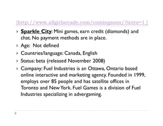 Girlgames and girl MMOs