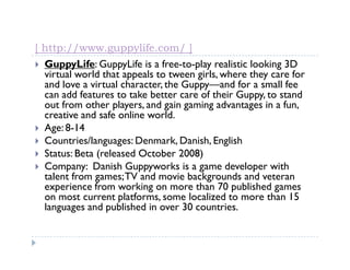 Girlgames and girl MMOs