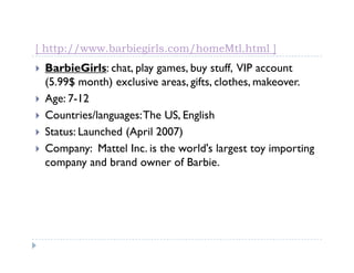 Girlgames and girl MMOs