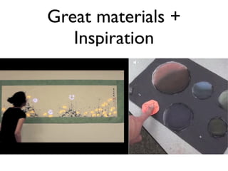 Great materials +
Inspiration
 