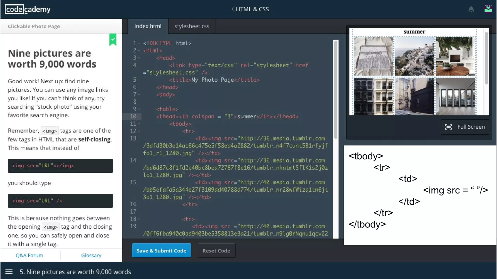 <tbody>
<tr>
<td>
<img src = “ ”/>
</td>
</tr>
</tbody>
 