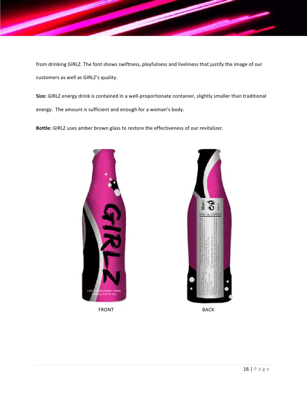 Girls Energy Drink Business Plan