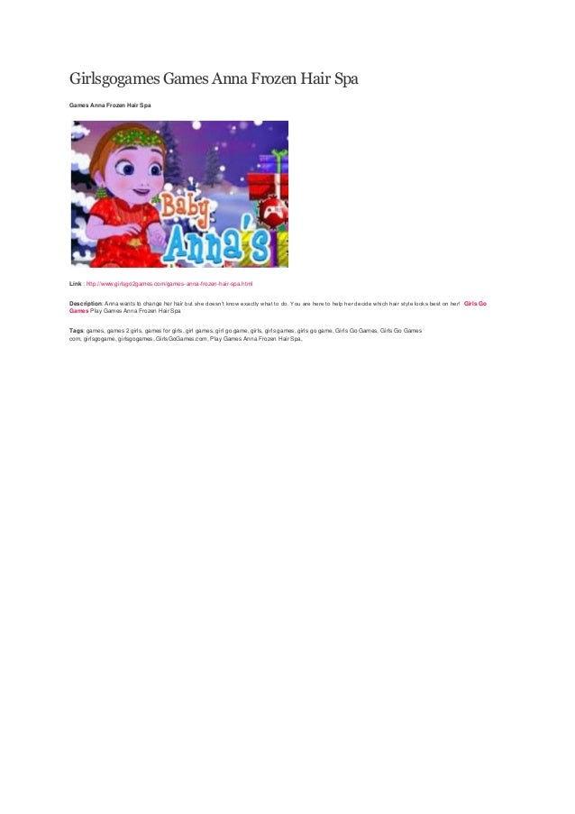 Girlsgogames games anna frozen hair spa