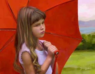 Girl with Red Umbrella