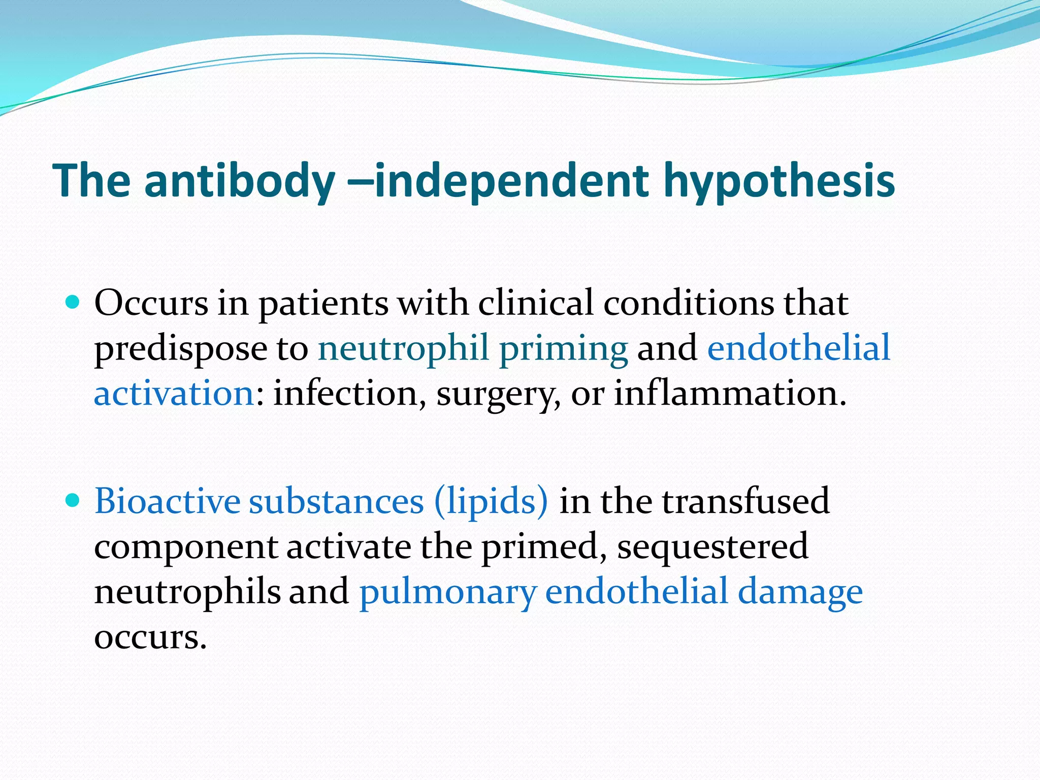 Pre-Transfusion compatibility testingCross-matching = donor cells with recipient serum/ plasmadetermines the blood group (ABO compatibility)AlloantibodiesNew methods: PCR  with specific probes (DNA typing)Serological TypingCDC- Method or Hemmaglutination