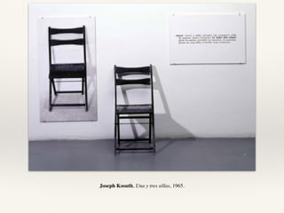 Joseph Kosuth, Una y tres sillas, 1965.
 