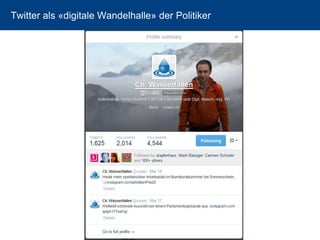 Twitter als «digitale Wandelhalle» der Politiker 
21 
 