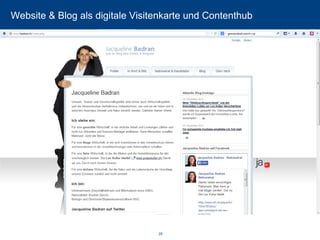 Website & Blog als digitale Visitenkarte und Contenthub 
28 
 