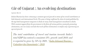 Gir of Gujarat : An evolving destination