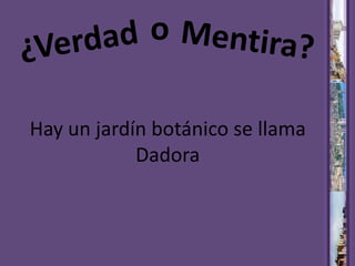 oMentira?¿VerdadHay un jardín botánico se llama Dadora