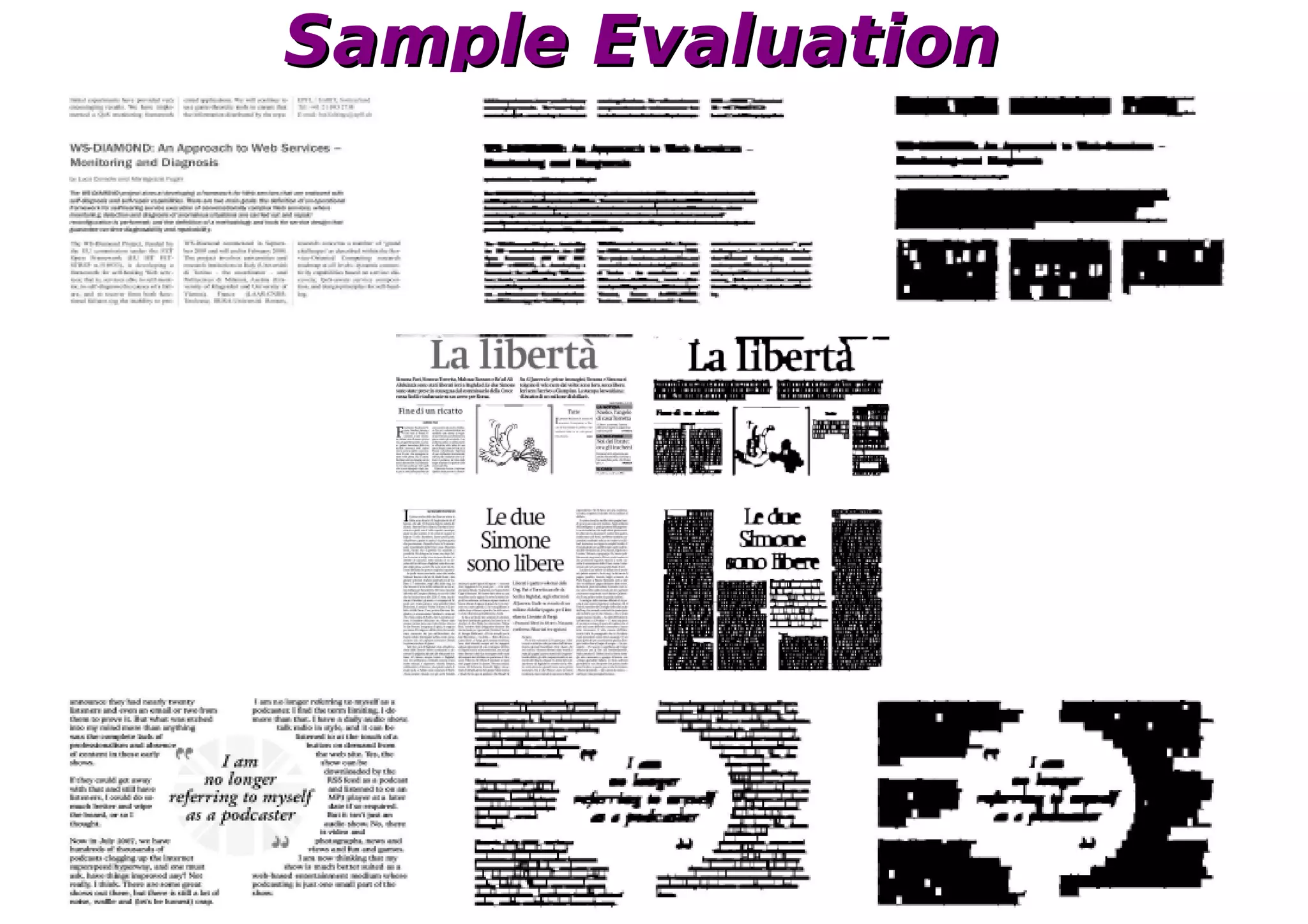 Sample Evaluation
 