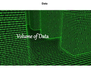 Data
1.Volume
Volume of Data
 