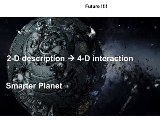 2-D description  4-D interaction
Smarter Planet
Future !!!!
 