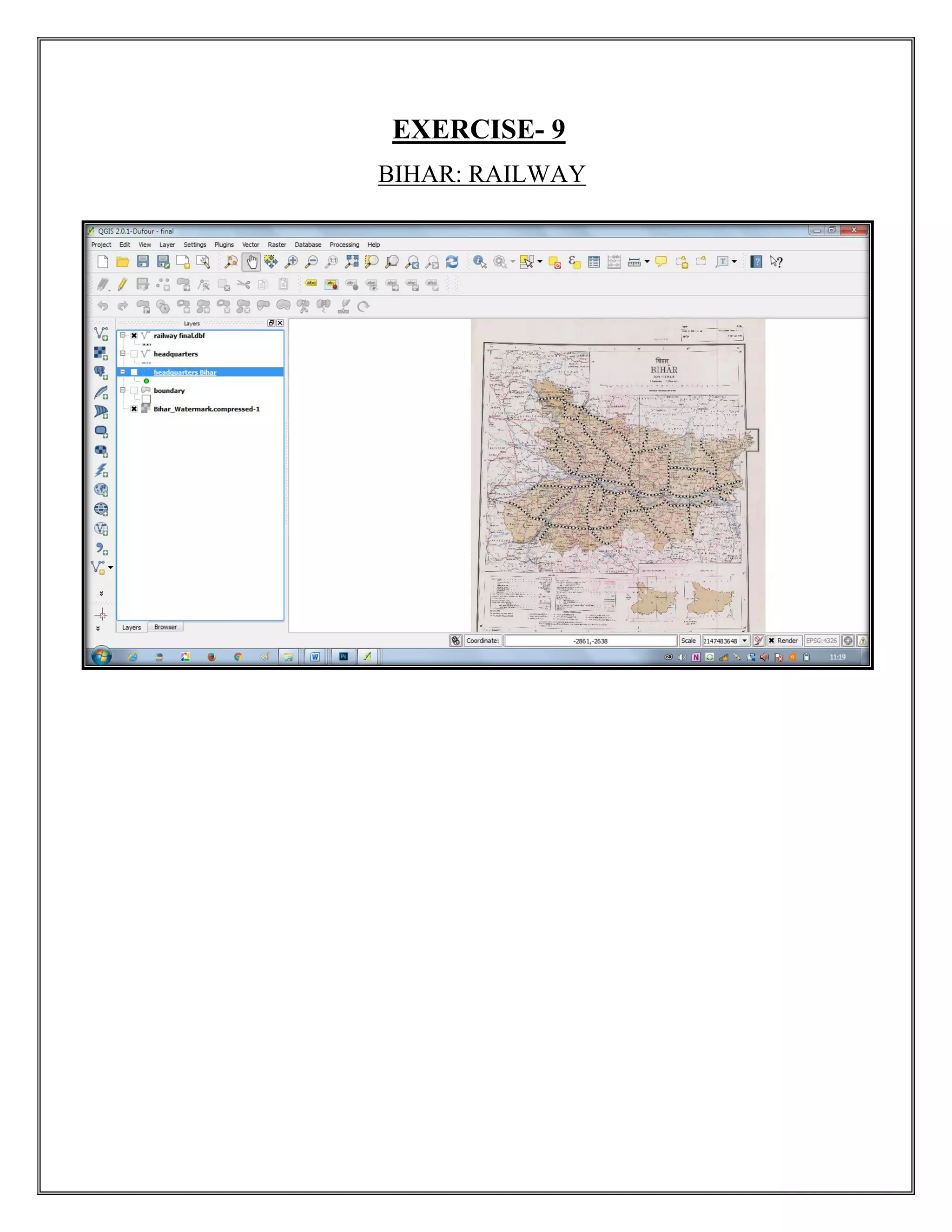 EXERCISE- 9
BIHAR: RAILWAY
 