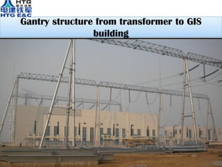 Gantry structure from transformer to GIS
building
 