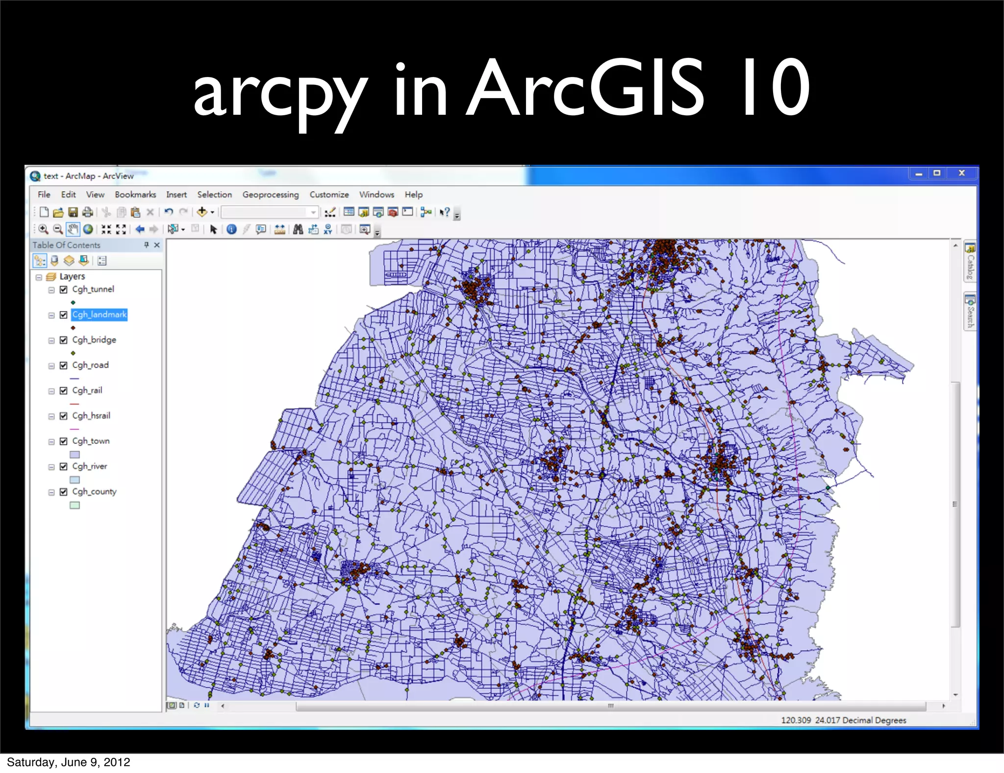 arcpy in ArcGIS 10




Saturday, June 9, 2012
 