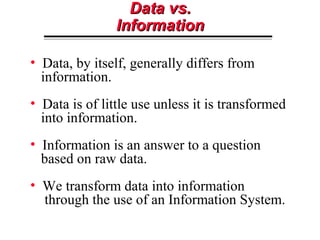 INFORMATION SYSTEM
OVERVIEW
 