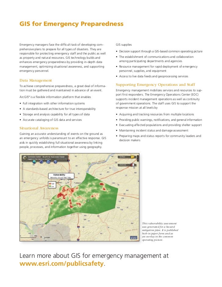 GIS for Comprehensive Emergency Management