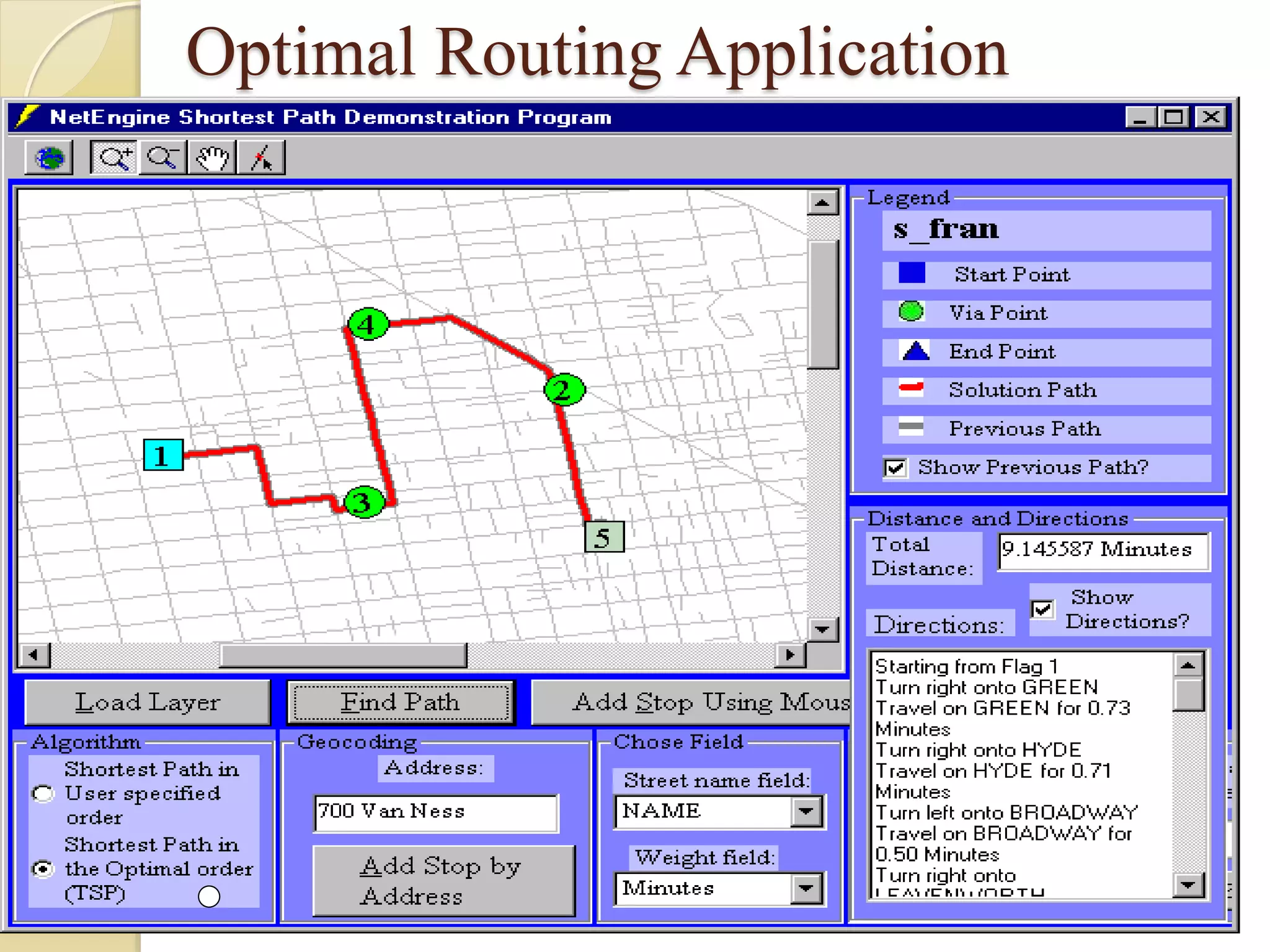 Optimal Routing Application
 
