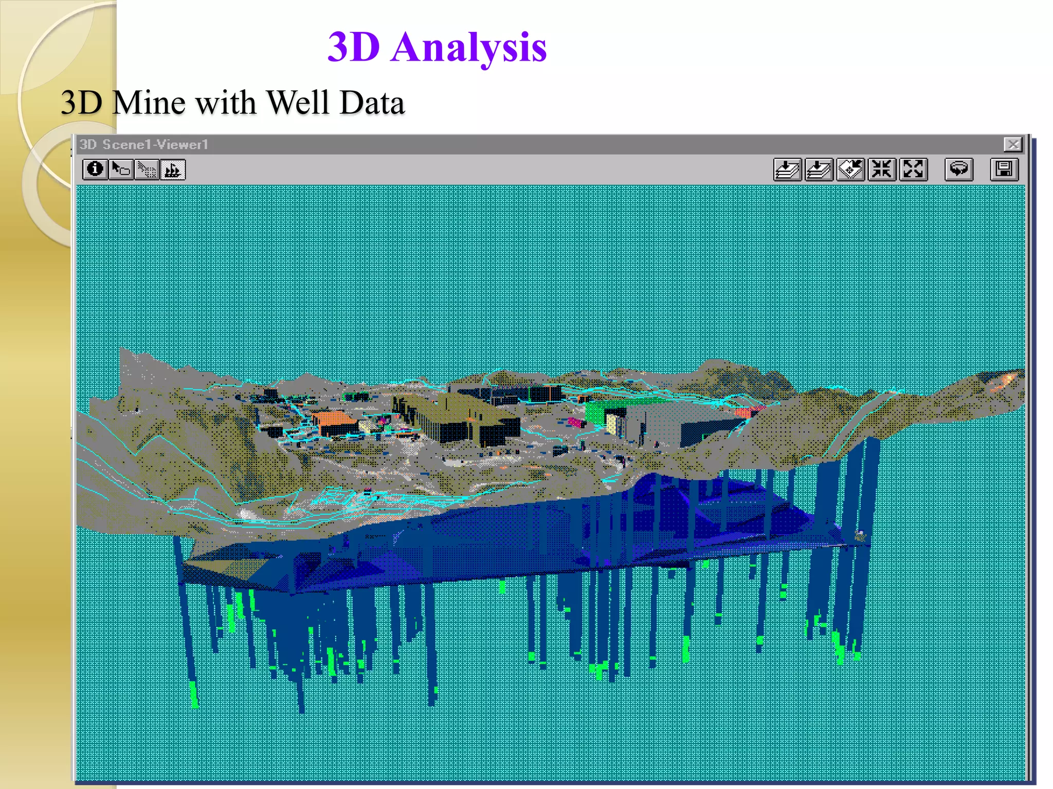 3D Mine with Well Data
3D Analysis
 