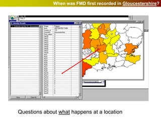 When was FMD first recorded in Gloucestershire?




Questions about what happens at a location
 
