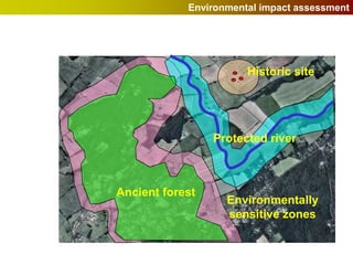 Environmental impact assessment




                       Historic site




                 Protected river



Ancient forest
                   Environmentally
                   sensitive zones
 