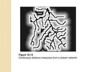 Figure 12.13
Continuous distance measures from a stream network.
 