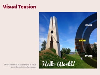 VisualTension
Over’s interface is an example of visual
synecdoche in interface design
 