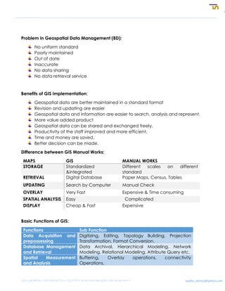 Fundamentals of GIS and Database Management for Disaster Management | PDF