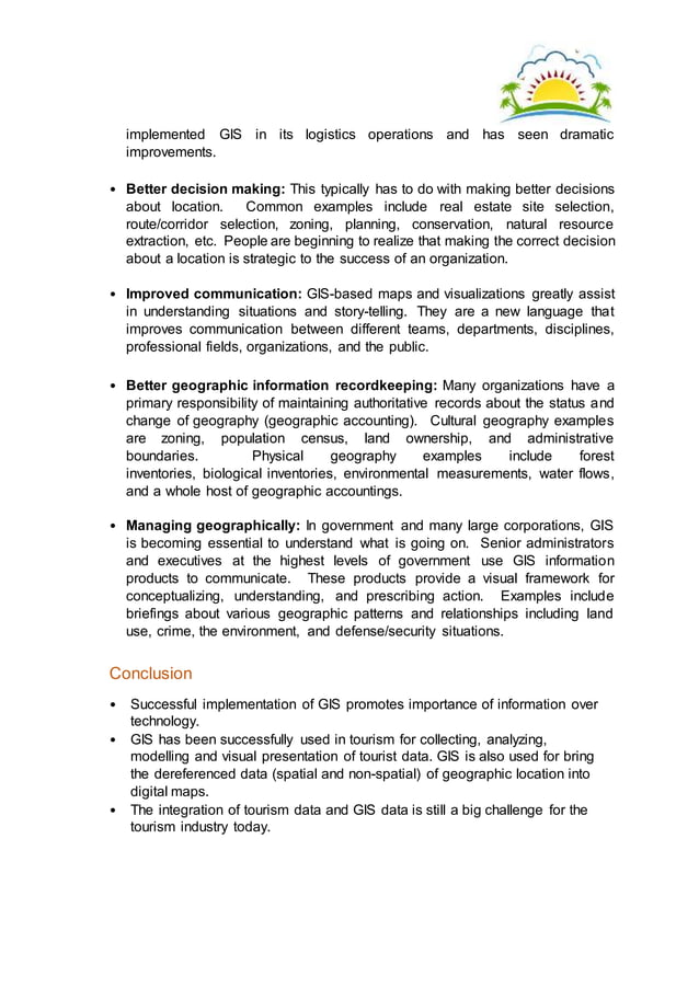 Gis applications in tourism a tool for sustainable tourism PDF